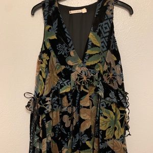 Velvet Floral Swing Dress